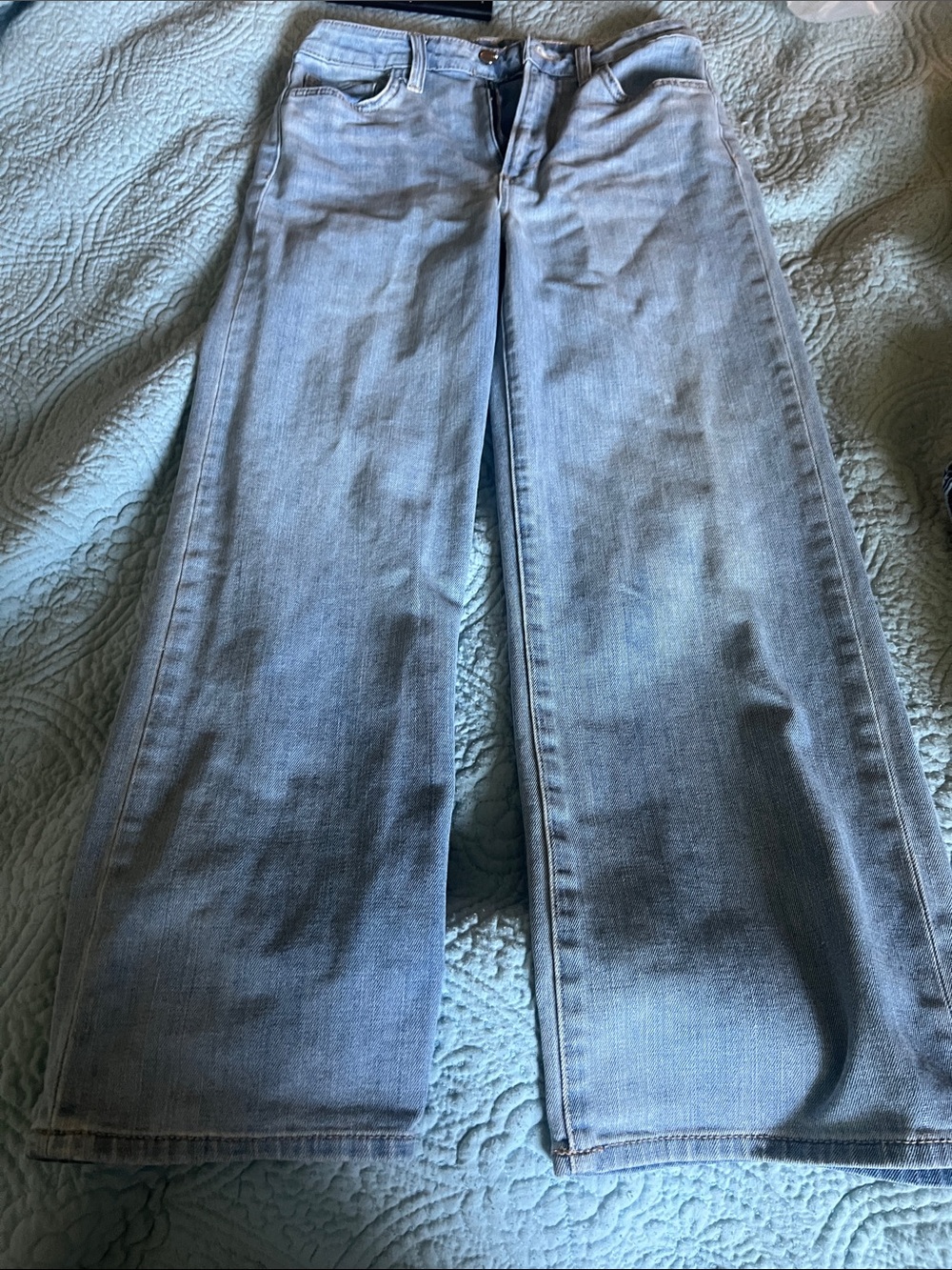 Joe's Jeans Light Blue Wide-Leg Cropped Jeans